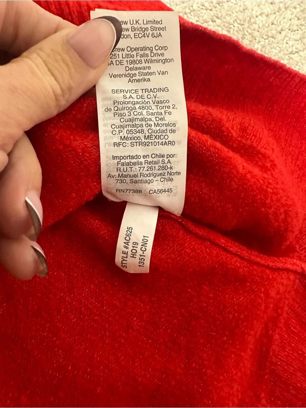 J.Crew Red Wool Blend Crewneck Sweater Size L Side Slit